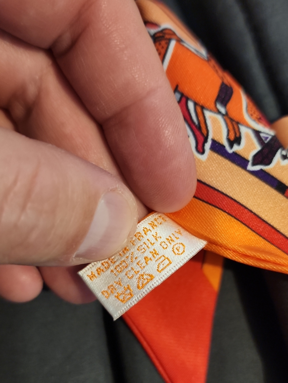 Authentic Hermes Paris Twilly Silk Skinny Scarf Made In France - Picture 4 of 6